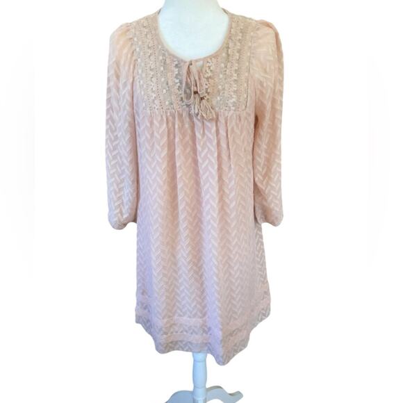 One‎ September Blush Long Sleeve Anwen Peasant Dress- S - Picture 3 of 10